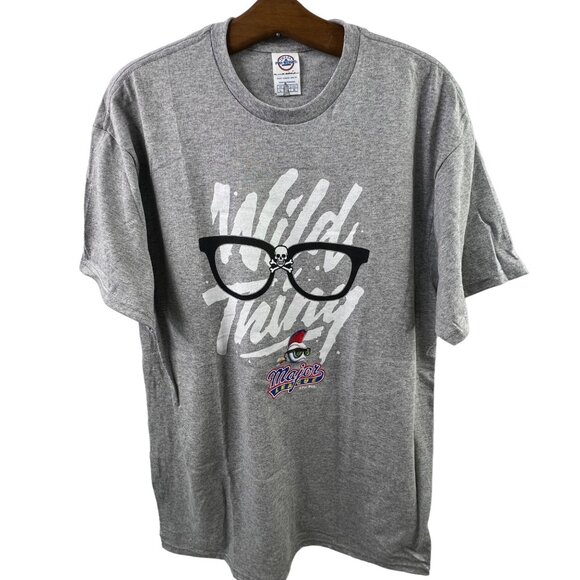 Major League Wild Thing Tee Size Large Delta Pro Weight Gray Cotton Crewneck - Picture 1 of 9